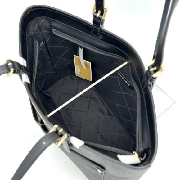 Michael Kors Jet Set Medium Pocket Tote Bag & Continental Wallet Wristlet Black - Picture 8 of 13